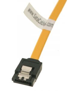 19 inch Yellow SATA III Cable W/ Latch