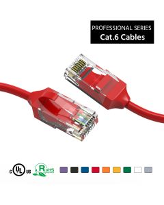 9Ft Cat.6 28AWG Slim Ethernet Network Cable Red