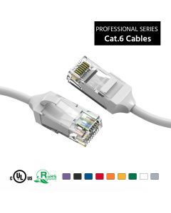 9Ft Cat.6 28AWG Slim Ethernet Network Cable White