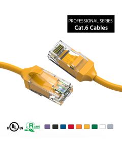 9Ft Cat.6 28AWG Slim Ethernet Network Cable Yellow