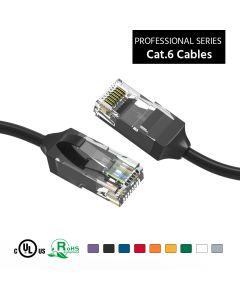 10Ft Cat.6 28AWG Slim Ethernet Network Cable Black