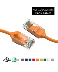 10Ft Cat.6 28AWG Slim Ethernet Network Cable Orange