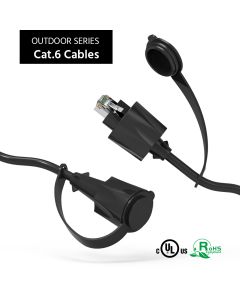 150Ft Cat.6 FTP Industrial Outdoor Patch Cable w/Dust Cap Black