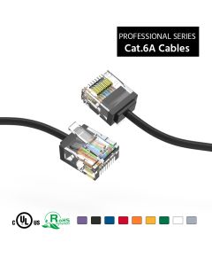 0.5Ft Cat6A UTP Super-Slim Ethernet Network Cable 32AWG Black