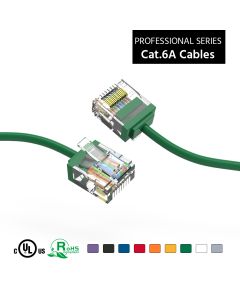 0.5Ft Cat6A UTP Super-Slim Ethernet Network Cable 32AWG Green