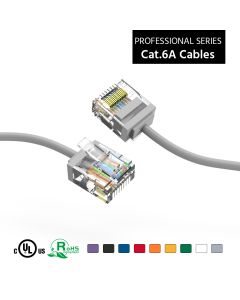 0.5Ft Cat6A UTP Super-Slim Ethernet Network Cable 32AWG Gray