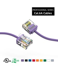 0.5Ft Cat6A UTP Super-Slim Ethernet Network Cable 32AWG Purple