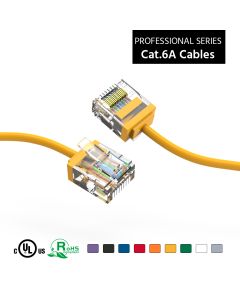 1Ft Cat6A UTP Super-Slim Ethernet Network Cable 32AWG Yellow