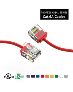 1.5Ft Cat6A UTP Super-Slim Ethernet Network Cable 32AWG Red