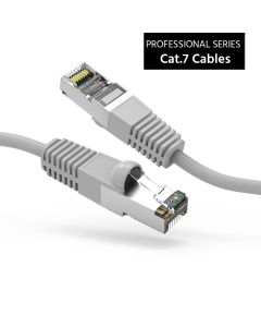 1Ft Cat7 Shielded (SSTP) 600MHz Ethernet Network Booted Cable Gray