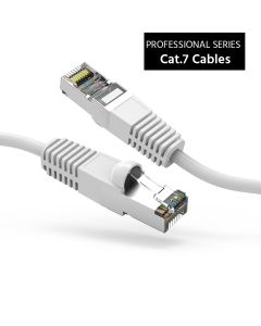 1Ft Cat7 Shielded (SSTP) 600MHz Ethernet Network Booted Cable White