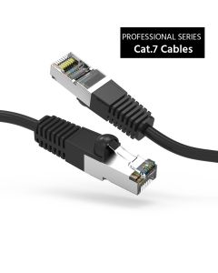 2Ft Cat7 Shielded (SSTP) 600MHz Ethernet Network Booted Cable Black