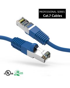 2Ft Cat7 Shielded (SSTP) 600MHz Ethernet Network Booted Cable Blue
