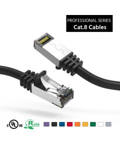 1Ft Cat.8 S/FTP Ethernet Network Cable Black 26AWG