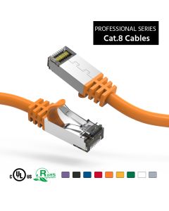 1Ft Cat.8 S/FTP Ethernet Network Cable Orange 26AWG