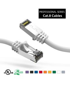 1Ft Cat.8 S/FTP Ethernet Network Cable White 26AWG