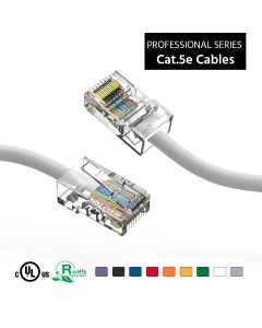 1Ft Cat5E UTP Ethernet Network Non Booted Cable White