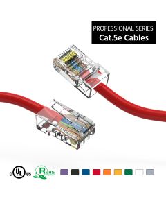 10Ft Cat5E UTP Ethernet Network Non Booted Cable Red