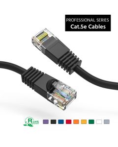 4Ft Cat5E UTP Ethernet Network Booted Cable Black