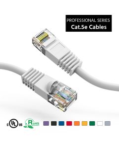 30Ft Cat5E UTP Ethernet Network Booted Cable White