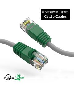 1Ft Cat.5e Crossover Cable Gray Wire/Green Boot