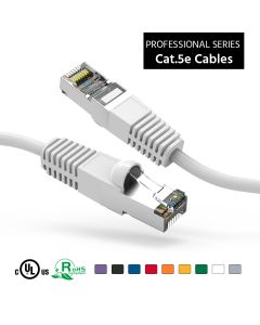 1Ft Cat5E Shielded (FTP) Ethernet Network Booted Cable White