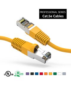 1Ft Cat5E Shielded (FTP) Ethernet Network Booted Cable Yellow
