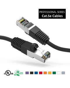 2Ft Cat5E Shielded (FTP) Ethernet Network Booted Cable Black