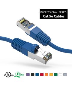 2Ft Cat5E Shielded (FTP) Ethernet Network Booted Cable Blue