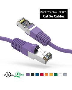 2Ft Cat5E Shielded (FTP) Ethernet Network Booted Cable Purple