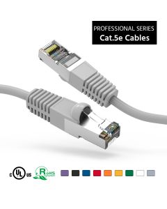 3Ft Cat5E Shielded (FTP) Ethernet Network Booted Cable Gray