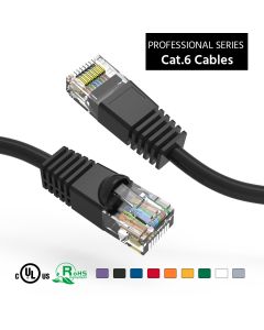 3Ft Cat6 UTP Ethernet Network Booted Cable Black