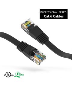 3Ft Cat6 Flat Ethernet Network Cable Black