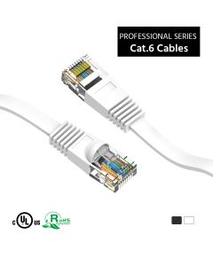 3Ft Cat6 Flat Ethernet Network Cable White