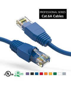 1Ft Cat6A UTP Ethernet Network Booted Cable Blue