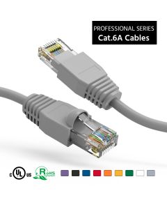 1Ft Cat6A UTP Ethernet Network Booted Cable Gray
