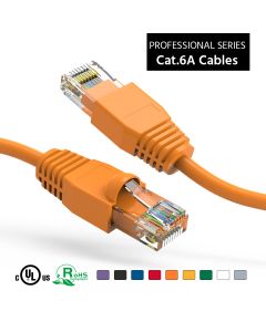 1Ft Cat6A UTP Ethernet Network Booted Cable Orange
