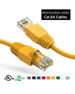 1Ft Cat6A UTP Ethernet Network Booted Cable Yellow