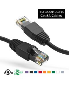 2Ft Cat6A UTP Ethernet Network Booted Cable Black