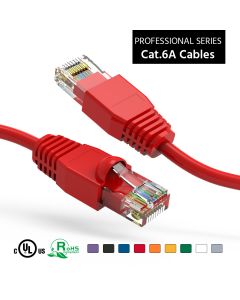 6Ft Cat6A UTP Ethernet Network Booted Cable Red