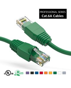 7Ft Cat6A UTP Ethernet Network Booted Cable Green