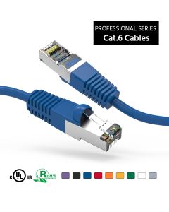 2Ft Cat6 Shielded (SSTP) Ethernet Network Booted Cable Blue