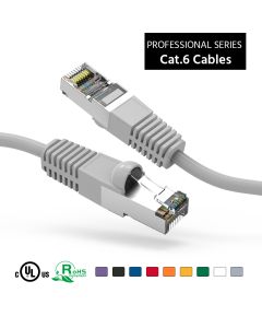 2Ft Cat6 Shielded (SSTP) Ethernet Network Booted Cable Gray