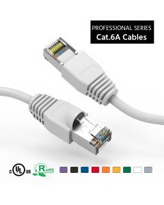2Ft Cat6A Shielded (SSTP) Ethernet Network Booted Cable White