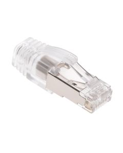 RJ45 CAT.8 Shielded Plug 50Micron 3prong with Clear Boot (20pack)