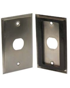 1-Port Single Gang Stainless Steel Wallplate with Water Seal
