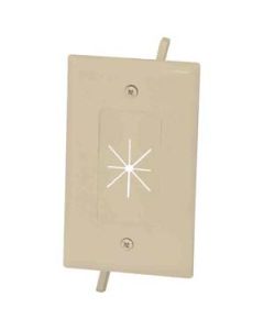 1-Gang Feed-Through Wall Plate with Flexible Opening, Ivory