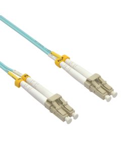 1m LC/UPC-LC/UPC OM3 Multimode Duplex OFNR 2.0mm Aqua Fiber Optic Patch Cable