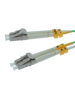 12m LC/UPC-LC/UPC OM3 Multimode Duplex LSZH 2.0mm Aqua Fiber Optic Patch Cable