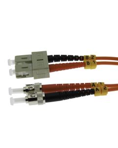 5m ST/UPC-SC/UPC OM1 Multimode Duplex ONFR Fiber Optic Patch Cable